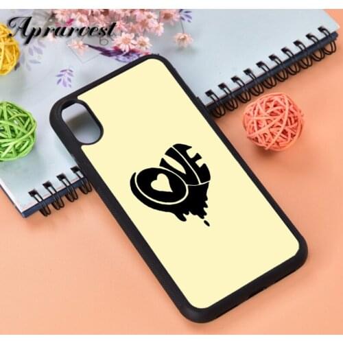 Aprarvest Love Yellow Silicone Rubber Phone Case Cover For iPhone 6 6S 7 8 PLUS X XS XR 11 12 MINI PRO MAX