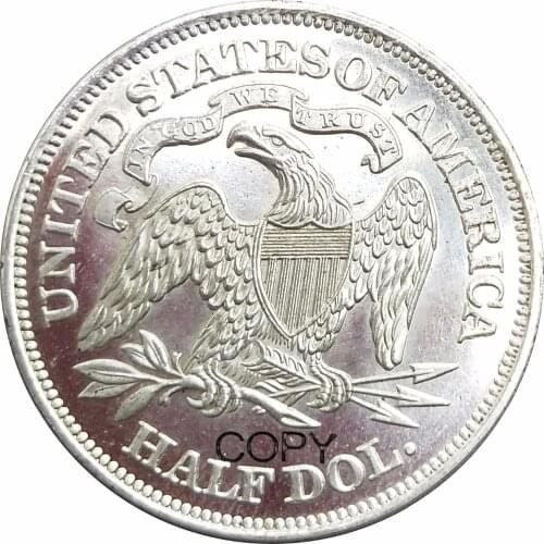 United States 1879 Half Dollar Seated Liberty Motto Above Eagle Plated Silver Copy Coins
