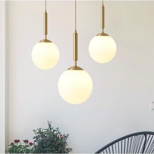 Modern LED Glass Ball Chandelier Lighting For Home Dining Room Indoor Hotel Lobby Decor Stairs Brass Hanging Lamp Lustres
