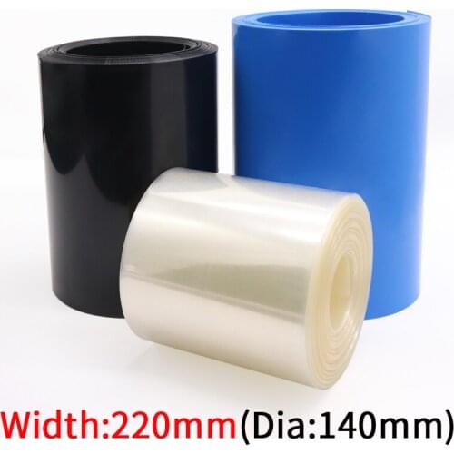 Width 220mm PVC Heat Shrink Tube Dia 140mm Lithium Battery 18650 Pack Insulated Film Wrap Protection Case Pack Wire Cable Sleeve