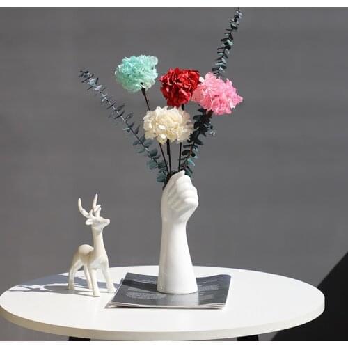 Nordic Style A Hand Vase Flowers Modern Home Office Decor of Creative Floral Composition Living Room Ornament Ceramics Vase