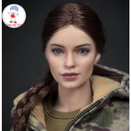 Hot sale maroon Planted Hair 1/6 Female Russian Special forces Soldier Head Sculpt for 12 Inch TBLeague PH Action Figure doll