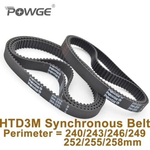 POWGE 240 3M Synchronous Belt Width=9/15mm Teeth=80 Length=240mm 3M Rubber Closed-Loop Timing Belt 240-3M Timing Belt Pulley