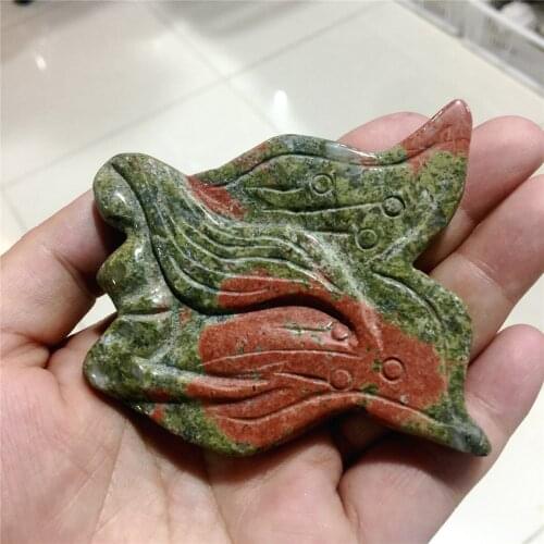 1pcs Natural red and green stone hand-carved flower fairy crystals decorate your home with Halloween gifts