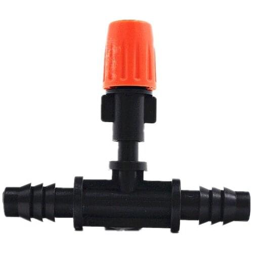 10PCS Yellow Adjustable Sprinkler With 3/8" Barb Tee Garden Irrigation Fittings Atomizing Sprinkler For 3/8" Tube(ID 8-9mm)