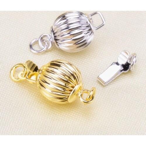 10 Pcs Golden/Silver Spherical Shape Buckle Clasps DIY Jewelry Making Accessories Metal Connector Clasps Findings
