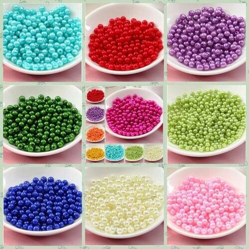 300pcs/lot White/Ivory Color 6mm Diy. Round Pearl Imitation Plastic Pearl Beads Many Colors For You To DIY Fashion Jewelry