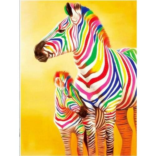 5D Diamond Painting Full Square Animal Color Zebra Embroidery Sale Picture Rhinestone Diamond Mosaic fashion Home Decor WG1054