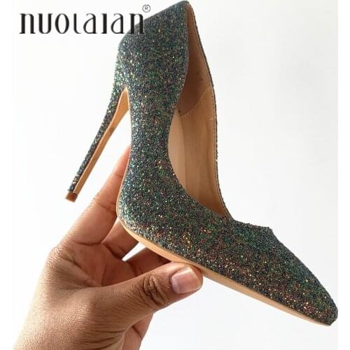 Brand Shoes Woman High Heels Ladies Shoes 12CM Heels Pumps Women Shoes High Heels Sexy Sequined Party Wedding Shoes Stiletto
