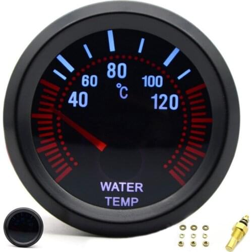 Digital Water temperature guage LED Black Meter With Sensor Generally Metal And ABS 2 Inch