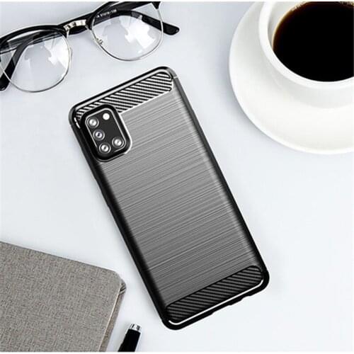 For Samsung Galaxy A31 Case 6.4 inch Rubber Bumper Silicone Carbon Fiber Cover For Samsung A31 Phone Case For Samsung A31 Case
