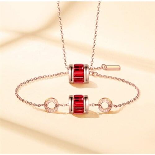 316L Stainless Steel Cross Pendant Bracelet Necklace Double Necklace Conjuntos De Joias