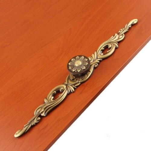 European Antique Boutique Drawer Bookcase Wardrobe Door Art Cabinet Handle Solid Brass(L:148mm)