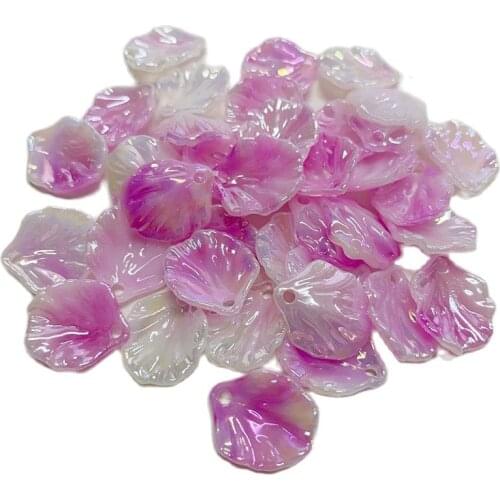 50pcs Colorful Flower Petals Charms Pendants Earrings Bracelet Making Findings Connectors Handwork DIY Jewelry Accessories