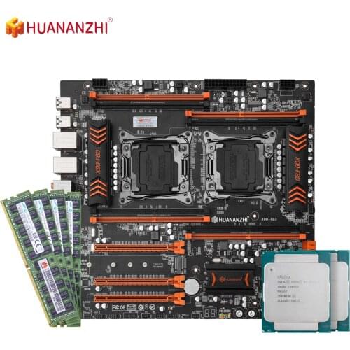 HUANANZHI X99 F8D Motherboard Intel Dual with Intel XEON E5 2678 V3*2 with 4*16GB DDR4 RECC Memory Combo Kit NVME USB 3.0