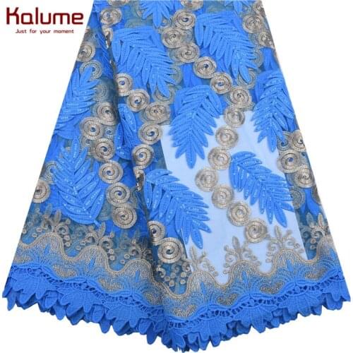 Kalume African Lace Fabric With Sequins Soft French Net Milk Silk Lace Fabric For Wedding Nigerian Tulle Lace Fabric Dress F2182