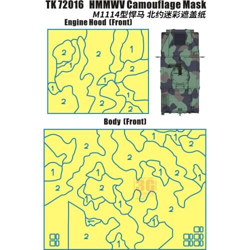 Tmodel TK72016 1/72 HMMWV Camouflage Mask