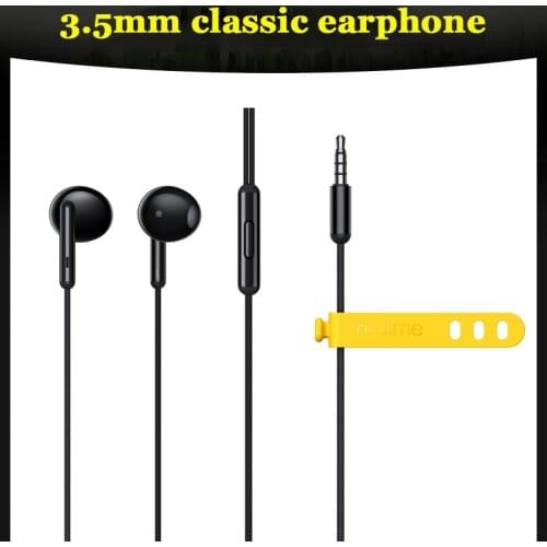 Realme Buds Earphone RMA2001 Wired Half-In Ear Headsets Built-in Mic 14.2mm Large Driver Earbuds For Realme Q3 X2 V5 Pro GT V11