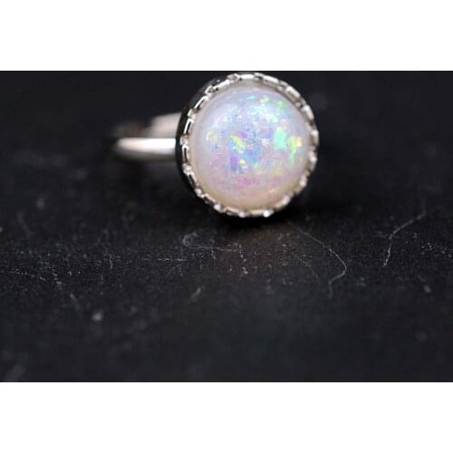 Silver Opal Ring Adjustable Minimalist Ring Summer Beech Boheamia Ring Jewelry For Women