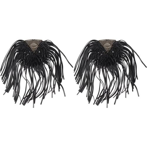 2 Pcs Creative Clothing Accessories Jewelry Suit Jacket Chain Tassel Patch Epaulette Shoulder Bag Luggage Shoes Beaded Shoulder