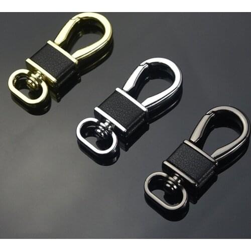 Creative car metal key chain leather key ring head mens key chain waist pendant small gifts