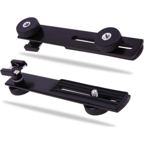 Camera Flash Bracket Hot Shoe Arm Bracket Tripod Stand Holder For DSLR SLR DV Photo Accessories Aluminum Double-headed Bracket