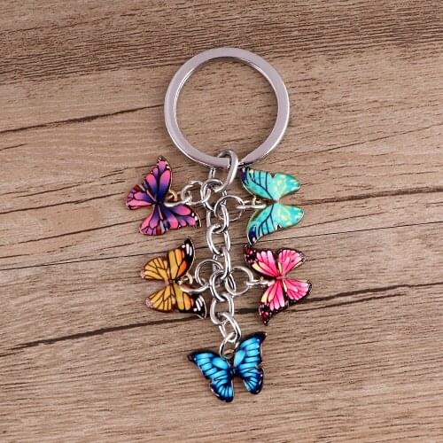 LT1022 Charm butterfly Pendant Car Keychains backpack Key Chain Keyring Key Holder Woman Gifts Jewelry Anime Accessories
