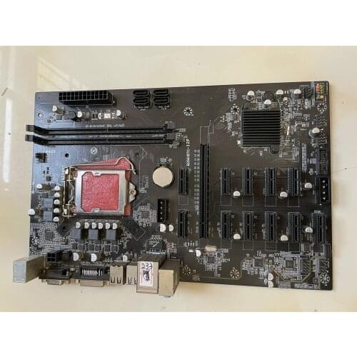 Used TB250-BTC PRO motherboard DDR4 LGA 1151 B250-BTC 12GPU 12PCIE B250 mining machine motherboard