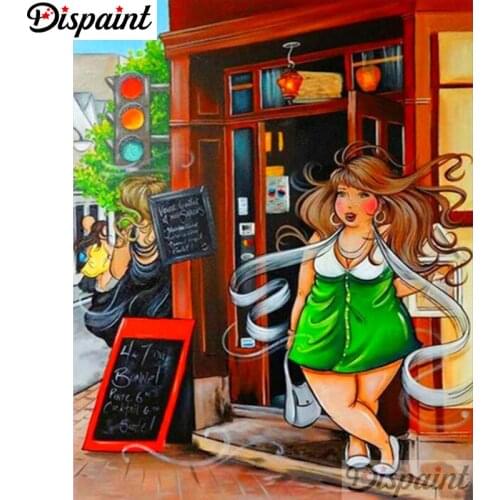 Dispaint Full Square/Round Drill 5D DIY Diamond Painting "Fat woman" Embroidery Cross Stitch 3D Home Decor A06072