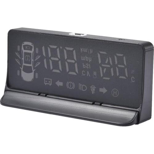 OBDII 12V Head-up Display Multi-function Monitor HUD Display Car Automatic Braking Gps Speedometer Seat Belt Speeding Alarm