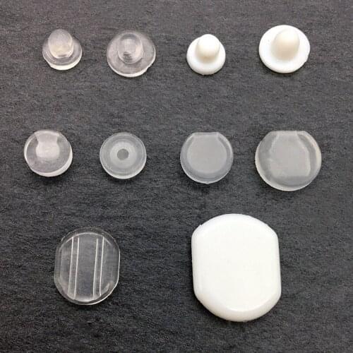 Wholesale Supply White Transparent Soft Silicone Anti-Pain Ear Clip Pad For Earrings Accessories DIY Jewelry Findings