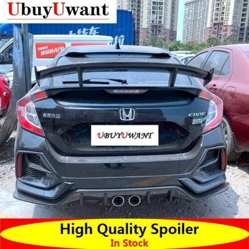 Suitable For Honda 10th Civic 2016-2021 Civic Spoiler, Hatchback Civic GT Modified CARBON FIBER Rear Trunk Spoiler Boot Lip Wing