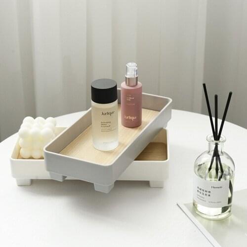 Nordic Storage Tray Wooden Makeup Organizer Multifunction Sundries Srorage Box Simple Mordren Aromatherapy Bottle Container