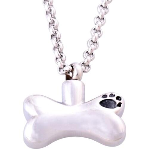 Stainless Steel Printed Dog Paw Urn Pendant Pattern Personalized Jewelry