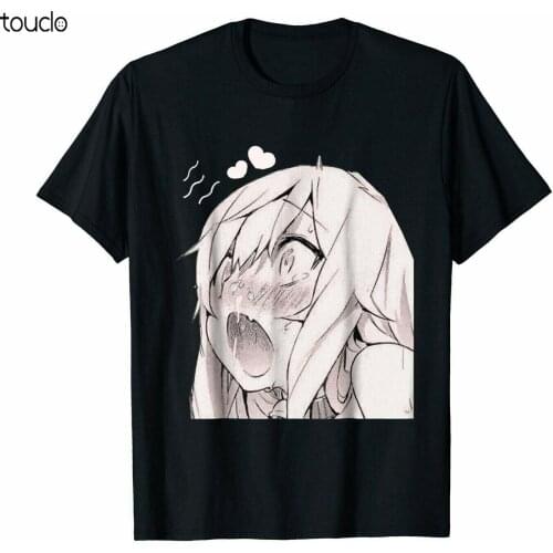 Sexy Girl Make Love Sexual Kimochi Hentai Funny Anime Black T-Shirt White Cotton Tshirt