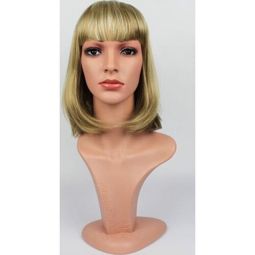 Realistic PE Female Mannequin Dummy Head With Hair,Manikin Head D5-W,T25