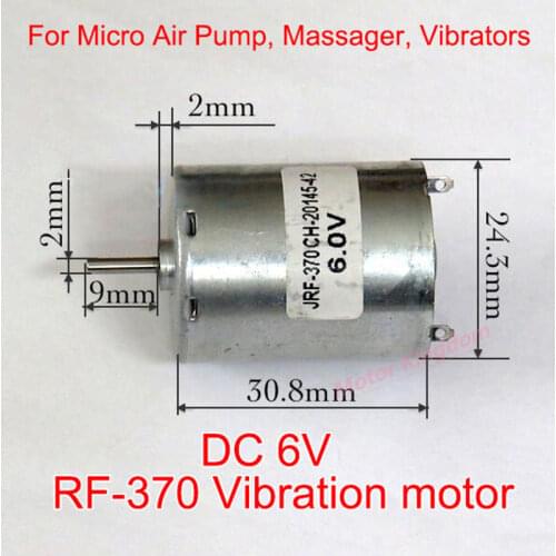 RF-370 DC 3V-9V 6V 7200RPM Mini Round 24mm Electric Motor 2mm Shaft For Air Pump Vibrator Massager Gear Motor