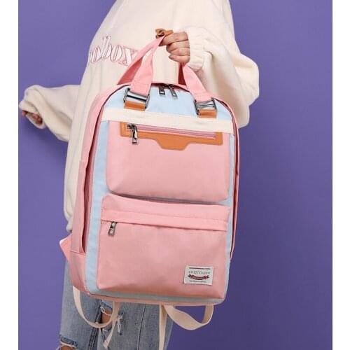 School Bag for Teenage Girl Shoulder Bags Classical Backpack Nylon Satchel Women Backpack Large 15.6 Inch Laptop Fashion