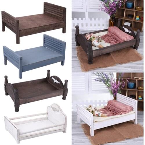 Newborn Posing Detachable Mini Retro Bed Wooden Baby Crib Furniture For Studios Photo Shooting Infant Newborn Photograph Props