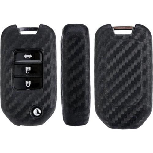Silicone Car Key Case For Honda CIVIC ACCORD ODYSSEY EURO CRIDER JADE 2014-2016 Carbon Fiber Pattern Car Key Holders