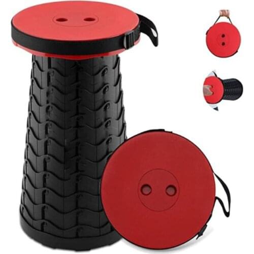 Outdoor Retractable Stool Folding Pocket Chiar Portable Camping Accessories Convenient Fishing Plastic Chairs Foldable Small