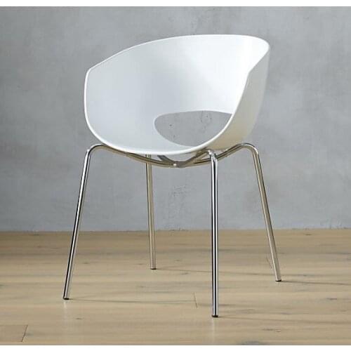 Nordic Modern Design Classic loft Dining Side Chair Plastic Seat Steel metal Leg cafe computer study chair fashion furniture