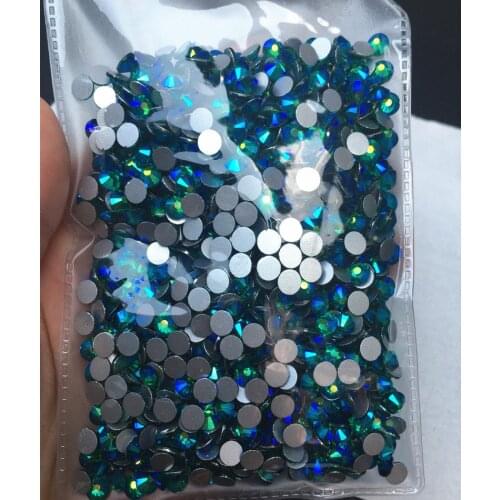Green Zircon AB color Nail Art Rhinestones SS12,SS16,SS20,SS30 Non hotfix Glue on Flatbacks Glass Crystals