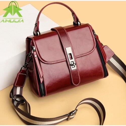 Fashion Retro Genuine Leather Crossbody Bag Women 2021 New Solid Color All-match Shoulder Bag Lady Simplicity Travel Handbags