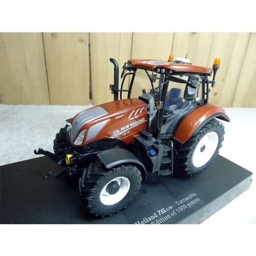UH 1:32 5375 New Holland T6.175 Terracotta Tractor Alloy Metal Diecast Cars Model Toy Vehicles For Children Boy Toys
