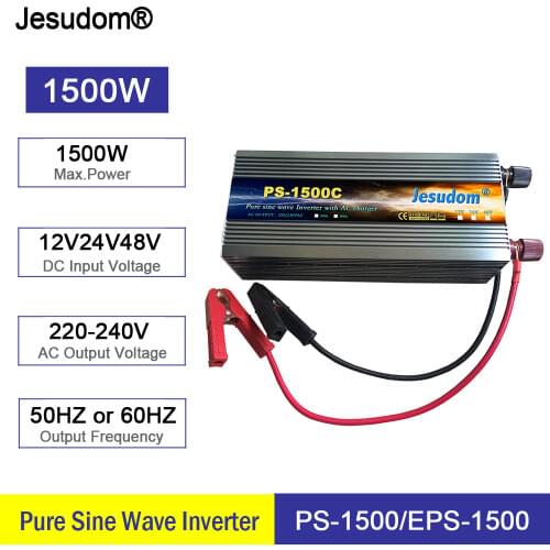 12V/24V/48V/60V/72V 1500W Voltage Transformer Pure Sine Wave Grid Off Inverter220VAC Solar Power Inverter for Solar Power System