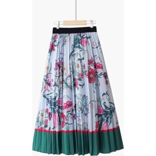 Korobov Autumn New Korean Sweet A-Line Skirts Women High Waist Print Hit Color Patchwork Skirt Vintage Harajuku Faldas Mujer