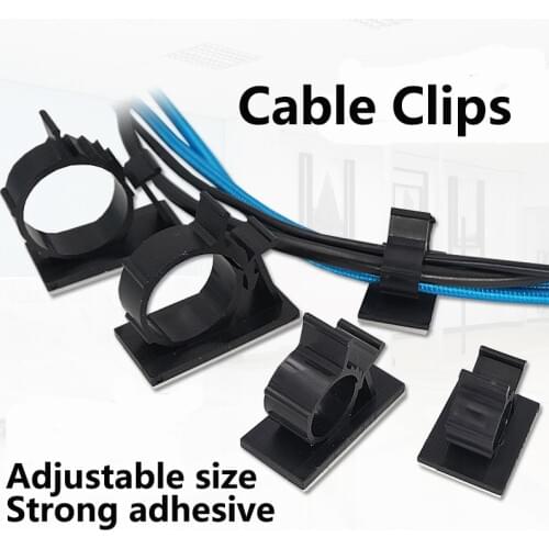 Cable Clips Cable Cord Adhesive Fasteners Clip Management Wire Holder Backed Nylon Wire Adjustable Cable Clamps