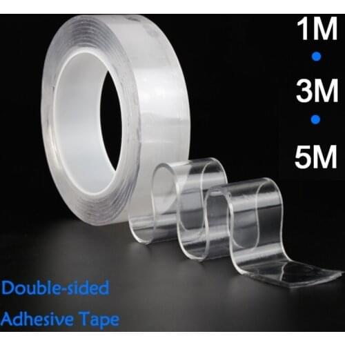 1/3/5m Nano Traceless Reusable Adhesive Double-Sided Tape Removable Sticker Washable Adhesive Loop Convenient attach small items