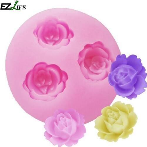 EZLIFE 1PC 3D Silicone Mold Mini Rose Shape Mould For Soap Cake Tools Candy Chocolate Ice Z0W3
